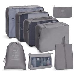 Awestuffs 8 Pcs Packing Cubes for Travel, Travel Organizer Bags for Luggage, Clothes Space Savers Bags, Cosmetics/ Underwear/ Socks/ Shoes Toiletry Bag-image-58