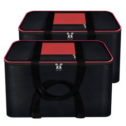 Storite 2 Pack Moisture Proof Nylon Large Size Underbed Storage Bag For Clothes - Black, Rectangular-25