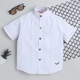 BAATCHEET Cotton Half Sleeves Striped Shirt - White-picture-45