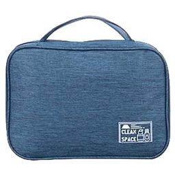 House of Quirk Polyester Hanging Travel Toiletry Kit Bag Cosmetic Makeup Bag Organizer For Women And Girls - Dark Blue-picture-17