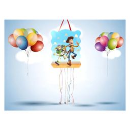 Funcart Toy Story Theme Theme Party Pull String Pinata - Multicolor-19