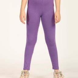 Zion Cotton Lycra Knit Solid Leggings - Purple-image-44
