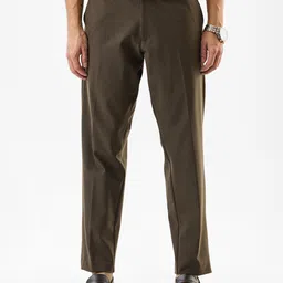 Snitch Men Solid Textured Slim Fit Trousers-image-86