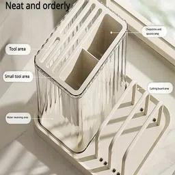 HOUSE OF QUIRK Cream-Coloured Set of 1 Regular Multi-Utility Organisers image 4