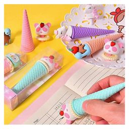 SANJARY Colorful Designer Eraser in Ice-Cream Shapes pack of 2 Ice-cream shape eraser set color design may vary image 2