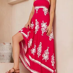 Routes by All About You Floral Printed Fit and Flare Maxi Dress-image-19