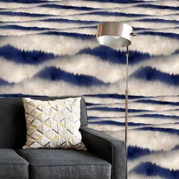 ArtzFolio Blue & Beige Abstract Printed UV Resistant Wallpaper-image-12