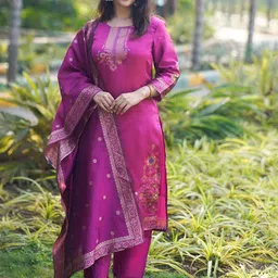 zinzraa Women Regular Kurta with Trousers & With Dupatta Kurta Sets-picture-0