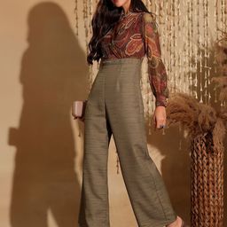 Miss Chase Printed Basic Jumpsuit with Lace Inserts image 2