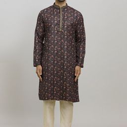Arihant Rai Sinha Men Floral Printed Regular Kurta with Churidar-image-92