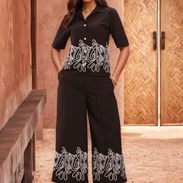 Moda Rapido Women Viscose Rayon Yoke Design Tunic & Palazzos Co-Ord Set-picture-45