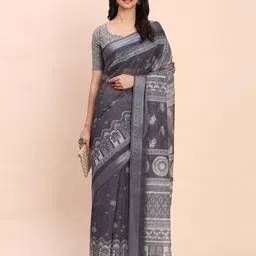 Astita Floral Printed Zari Saree-image-2