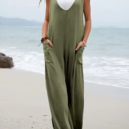 KPOP Women Round Neck Sleeveless Basic Jumpsuit-picture-27