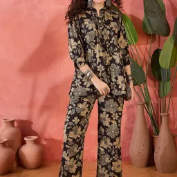 BANDIA Floral Printed Pure Cotton Top With Trouser Co-Ords-picture-45