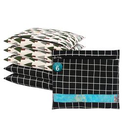 Kuber Industries Black and Green 6 Pieces Printed Cotton Drawer Organisers-5