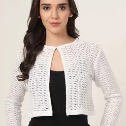 Style Quotient Women Crop Button Shrug-20