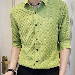 StyleCast x Revolte Men Spread Collar Textured  Formal Shirt-image-77