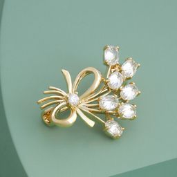Kushal's Fashion Jewellery Gold-Plated Zircon Studded Saree Clip-image-48