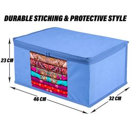 Kuber Industries Blue Pack of 3 Regular Multi-Utility Organisers With Transparent Window image 5