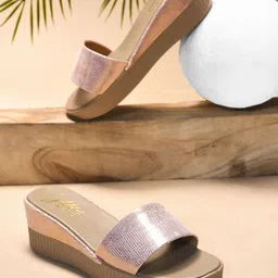 JM Looks Women Comfortable Sole Attractive Design Open toe Wedge Heel Sandals-22
