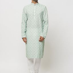 Arihant Rai Sinha Men Ethnic Motifs Printed Regular Pure Cotton Kurta with Churidar-picture-15