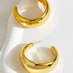 SALVE Circular Shaped Chunky Half Hoop Earrings-31