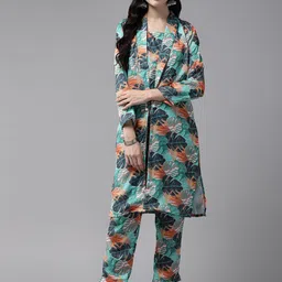 BAESD Printed Top with Shrug & Trouser  Co-Ord Set-picture-46