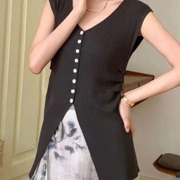 KPOP Women Casual V-Neck Sleeveless Top-image-96