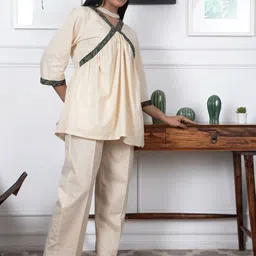 zuri Women Regular Pure Cotton Kurti with Trousers-picture-49