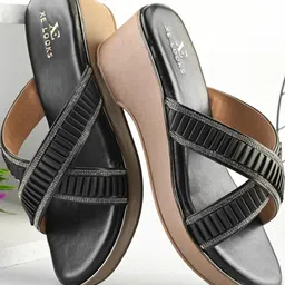 XE Looks Synthetic Leather Black Heels-47