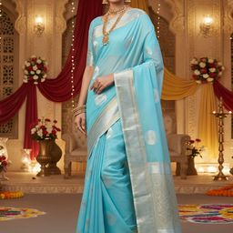 Anouk Woven Design Zari Silk Blend Handloom Saree-picture-44