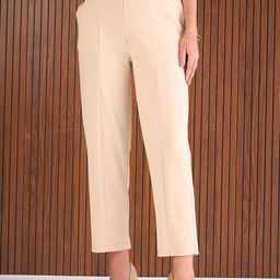 SASSAFRAS Women Straight Fit High-Rise Peg Trousers-image-45