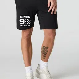 FABSTIEVE Men Typography Printed Regular Fit Low-Rise Cotton Shorts-image-82