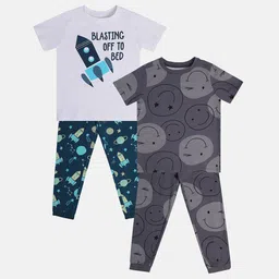 MINI KLUB Boys Printed Pure Cotton Pack Of 2 T-shirt With Joggers-picture-35