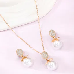Peora Rose Gold-Plated CZ-Studded Jewellery Set-44