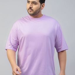 VEIRDO Men Solid Round Neck Pure Cotton Oversized T-shirt-picture-11