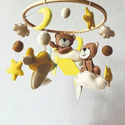 BABBLE WRAP Hand Stitch Nursery Musical Cot Crib Mobile Attachment: Cot Mobile image 3