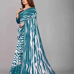 Flip The Style Block Print Printed Pure Georgette Saree image 2