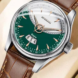 DOUBLERUN Men Dial & Leather Straps Analogue Multi Function Watch H05N9022-47