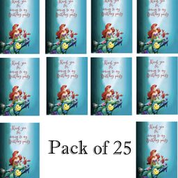 Funcart Little Mermaid Birthday Party Thank You Cards Teal - Pack of 25-image-25