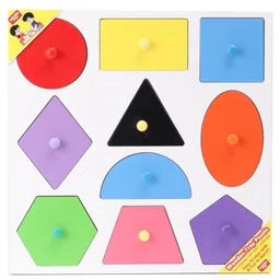 anindita toys Anindita Wooden Shape Sorter Tray Multicolor - 10 Pieces-picture-2