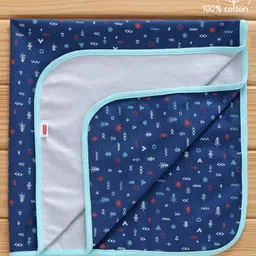 Babyhug Cotton Diaper Changing Mat and Bed Protector - Navy Blue-picture-6
