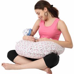 Nene Multifunction Nursing Pillow Moon & Star Print - White Pink-image-84