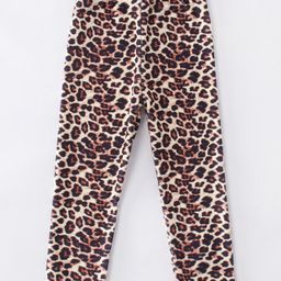 Kookie Kids Full Length Leggings Leopard Print - Brown-image-25