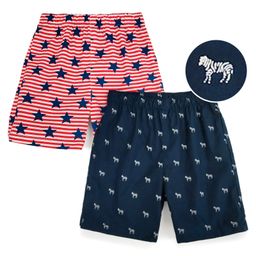 Babyhug 100% Cotton Boxer Pack of 2 - Navy & Red-image-74