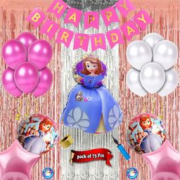 Shopperskart Princess Themed Birthday Kit Pink - Pack of 73-image-40