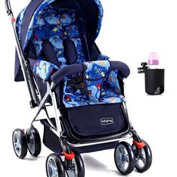 Babyhug Comfy Ride Stroller With Reversible Handle - Blue-14