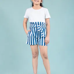 TWEENY MINI Girls Striped High-Rise Technology Shorts-image-25