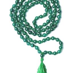 kesar zems Unisex Green Color Artificial Beads Slip-On Chain-10