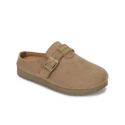 Truffle Collection Suede Flatform Sandals with Buckles-25